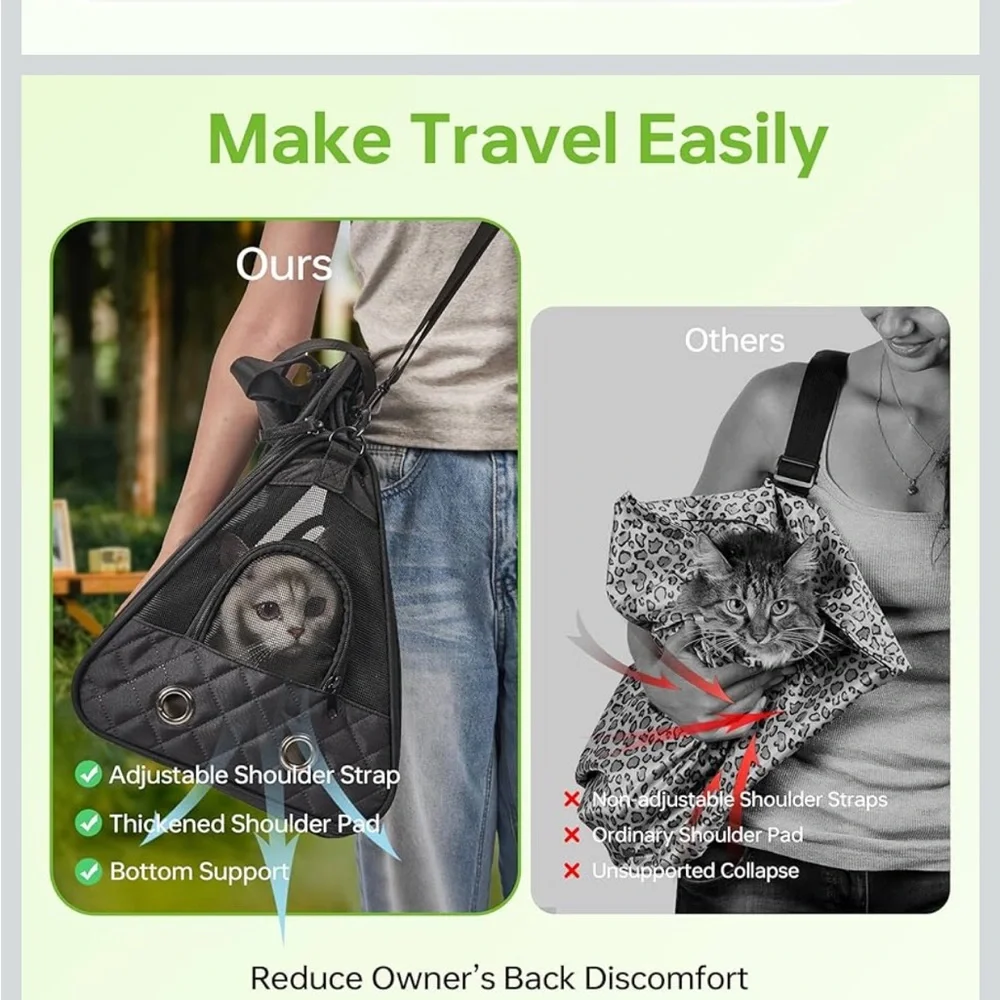 •MOYSOON Fully Opening Cat Soft-Sided Carrier Zipper 3 Pockets Up to 16 Lbs